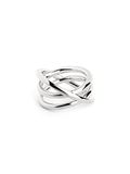SINGULARU - Trinity Ring - Solid Ring - Messing Ring met Rhodium Plated Finish - Damessieraden - Gemaakt in Spanje - Verschillende afwerkingen en maten