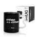 Fisura – Glazen mok “Crème”. Zwarte borosilicaat mok met transparante handgreep. Origineel koffieglaasje of theemok van 410 ml. Stijlvolle glazen mok als cadeau voor hem of haar