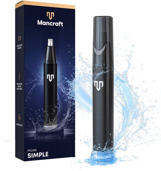 Mancraft Neustrimmer Simple - Waterdicht - Oplaadbaar - Oortrimmer en wenkbrauw trimmer - Neushaartrimmer mannen