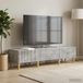 Maison Exclusive - meuble TV couleur béton, 147 x 34,5 x 30 cm, fabriqué en panneau de fibres de bois