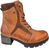 Wolky 0610030 430 Bruine leren Dames Veterboots - Cognac - 43