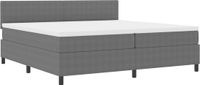 vidaXL Boxspringbed Lichtgrijs en Wit 200 x 200 cm Corduroy stof