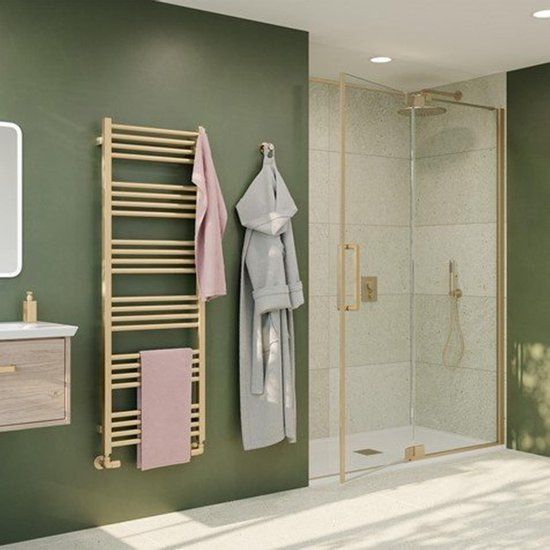 Crosswater Optix 10 Douchedeur - 90x200cm - Geborsteld Messing