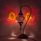 Halay Turkse lamp - mozaïek tafellamp 13 cm rood
