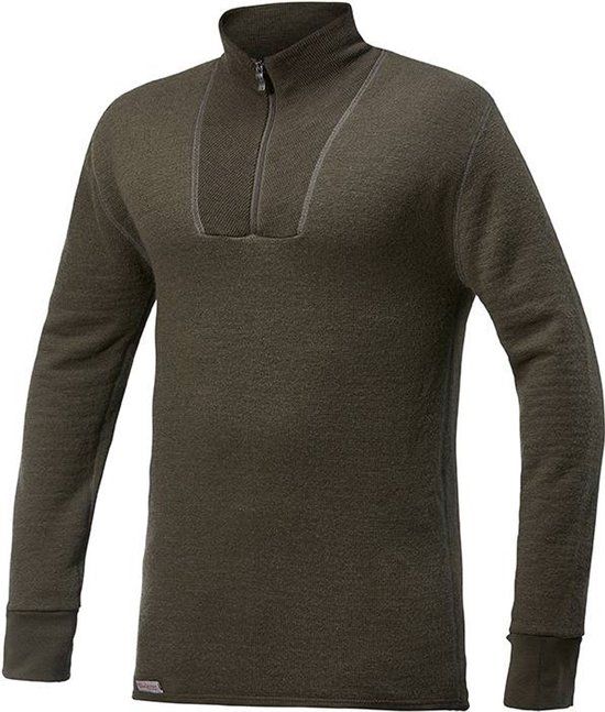 Woolpower Merino Base Layer Zip Turtleneck 200 - Pine Green - XS