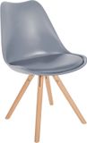 CLP Sofia Chaise de salle à manger - Sans accoudoir - Plastique - gris natura (ronde)