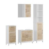 Vicco Badkamermeubelset Looma, Wit/Eiken, 4-delig