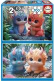 EDUCA Puzzel "Monstres Mignons", 2 x 100 stukjes, 8+ jaar, cartoon thema