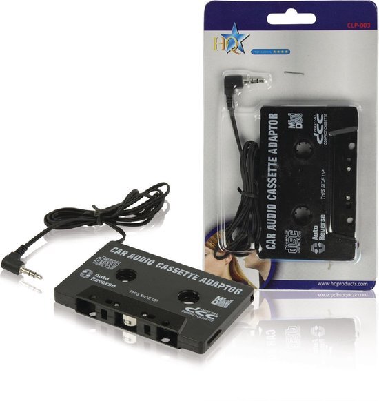 HQ Auto cassette adapter met 3,5mm Jack connector / zwart