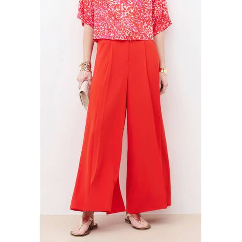 Caroll wide leg high waist palazzo broek rood