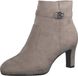 Tamaris - Dames - Enkellaarzen - Beige - Textiel - Blokhak - 5-7 cm