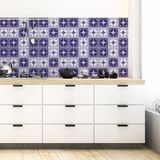 Ambiance Sticker Zelfklevende tegelmuurstickers voor keuken en badkamer - 9 Carlota Azulejo tegelstickers - 9 stickers 10x10cm