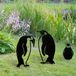 Ornement de jardin Pingouin - 3 Pièces - Statues en métal - Décoration de jardin pour extérieur - Ornement de pelouse - Durable et résistant aux intempéries