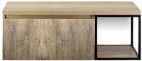BES LED Frozen 3D Badmeubelset 120 cm - Greeplijst in Kleur - Zwart Frame - Wastafelbovenblad French Oak