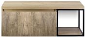 BES LED Frozen 3D Badmeubelset 120 cm - Greeplijst in Kleur - Zwart Frame - Wastafelbovenblad French Oak