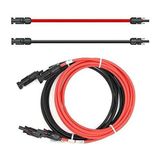 Verlengkabel SOLARTRONICS Verlengkabel 6 mm² met stekker 2 x 4 m PV-kabel H1Z2Z2-K aan beide zijden rood/zwart fotovoltaïsche kabel met stekker zonnekabel voor zonne-installatie PV Made in