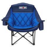 OVERMONT Extra grote opvouwbare campingstoel, campingbank, tot 204 kg belastbaar, opvouwbare campingstoel, gevoerd met bekerhouder, koeltas, hoge rugleuning, voor outdoor, binnen, camping, tuin, blauw