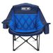 OVERMONT Extra grote opvouwbare campingstoel, campingbank, tot 204 kg belastbaar, opvouwbare campingstoel, gevoerd met bekerhouder, koeltas, hoge rugleuning, voor outdoor, binnen, camping, tuin, blauw