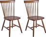 Beliani BURGES - Set van 2 eetkamerstoelen - Bruin - Rubberhout