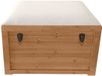 Vente-unique Bankje met opbergruimte met linnen kussen - L80 x D40 x H53 cm - Naturel en beige - TURZA