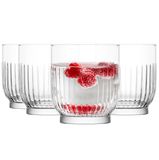 Glasmark KROSNO 1992 drinkglazenset glazen met groeven 4 stuks 290 ml waterglazen cocktailglazen sapglazen sapwaterglas met dikke bodem vaatwasmachinebestendig