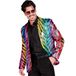 Widmann - Party Fashion jack met pailletten voor heren, regenboog, tijgerpatroon, disco fever, slagermove