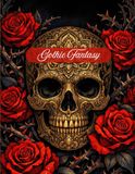 Gothic Fantasy Coloring Book: An Intricate Adult Coloring Book featuring Skulls, Roses, Ravens, and Dark Academia Designs for Stress Relief