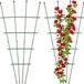 Relaxdays plantensteun set van 2 - 122 x 59 cm - staal - kunststof - verstelbaar - trellis - groen