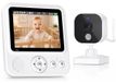 Merkloos Babyfoon met camera - 2,8 inch - 720p - 96 uur VOX - Split screen voor twee camera's