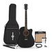 Gear4music Dreadnought Cutaway Elektro-akoestische Gitaar, Zwart, 15W Akoestische Versterker & Accessoireset