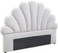 Vente-unique Schelpvormig hoofdbord - 140 cm - Fluweel - Wit - MOANA