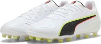 PUMA KING 20 PRO FG/AG uniseks voetbalschoenen, Rood/Geel/Wit, Maat 46,5