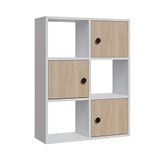 WELL HOME MOBILIARIO & DECORACIÓN H.93 Boekenkast, 100% spaanplaat, met melaminecoating, wit en eiken