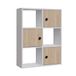 WELL HOME MOBILIARIO & DECORACIÓN H.93 Boekenkast, 100% spaanplaat, met melaminecoating, wit en eiken