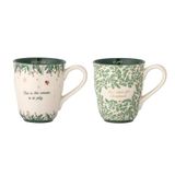 Bloomingville Grazia mok, groen, aardewerk, T9 x H 10 cm, set van 2, 300 ml