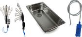 Inox spoelbak 325x176x65 mm, geschikt voor camping. Inclusief wasbak, kraan en pomp