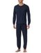 Schiesser heren pyjama extra lang - Donkerblauw - Comfort Essentials - 102