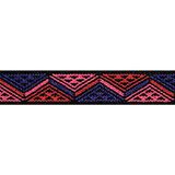 PRYM "roze, rood en paars driehoek patroon" kleur elastisch mengweefsel, polyester, meerkleurig, 25 mm/1, 7 m