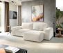 Lanzo Canapé d'angle Lanzo 230x155 cm Tissu texturé doux Beige Méridienne modulable