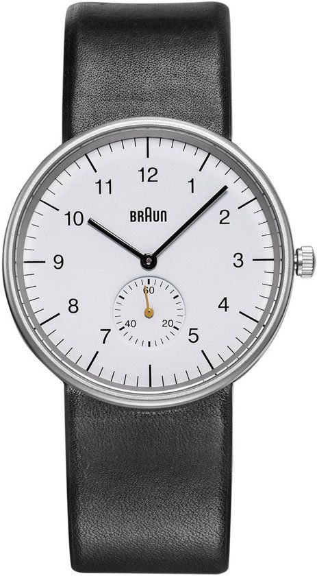 Braun classic gent small second BN0024WHBKG Mannen Quartz horloge