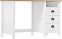 Maison Exclusive Bureau Hill, 3 lades, 120 x 50 x 74 cm, grenen massief hout