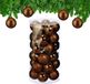 Merkloos / Sans marque Relaxdays Kerstballen - set van 30 - plastic - Ø 6 cm - onbreekbaar - bruin