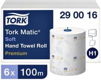 Tork 290016 Matic H1 handdoekrollen Premium extra zacht 2-laags wit 6 rollen