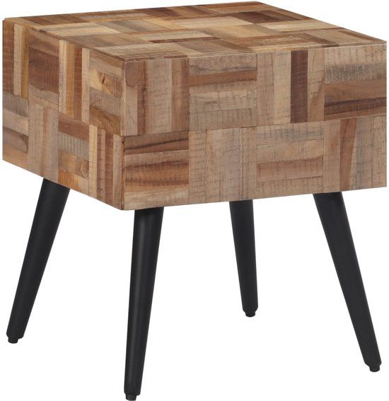 vidaXL Bijzettafel 40x40x45 cm massief gerecycled teakhout