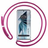 Tumundosmartphone Transparante beschermhoes voor Vivo V40 5G, met koord, fuchsia