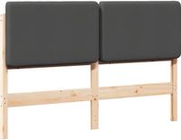 vidaXL - Gestoffeerd hoofdbord - Bruin en Donkergrijs - 150 cm