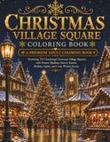 Christmas Village Square Livre de coloriage