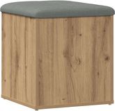vidaXL Opbergbankje - 42x42x45 cm - Bewerkt Hout - Artisanaal Eikenkleur