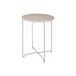 HAKU Bijzettafel rond aluminium eiken licht MDF metaal ronde salontafel - Maat: H 52 cm x Ø 40 cm, Stijl: Modern