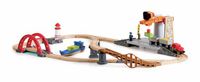 Hape Trein en Zeevracht Set - Houten Speelgoedtrein met Haven en 38 Onderdelen voor Kinderen vanaf 3 Jaar